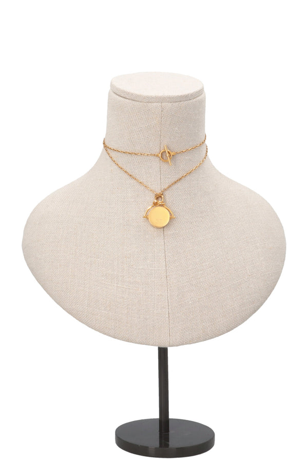 CELINE Knot Disc Pendant Necklace Gold