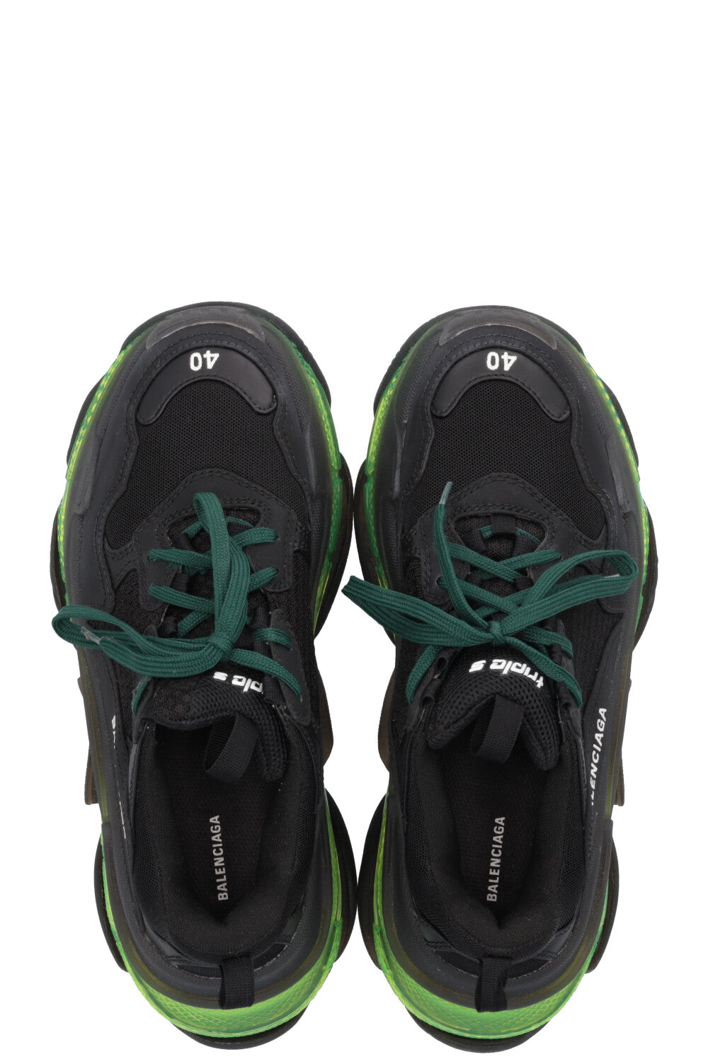 BALENCIAGA Triple S Sneakers Black Green