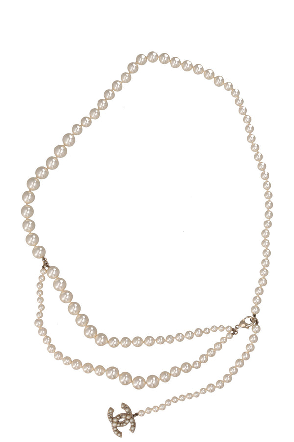 CHANEL 2014 Double Pearl CC Belt
