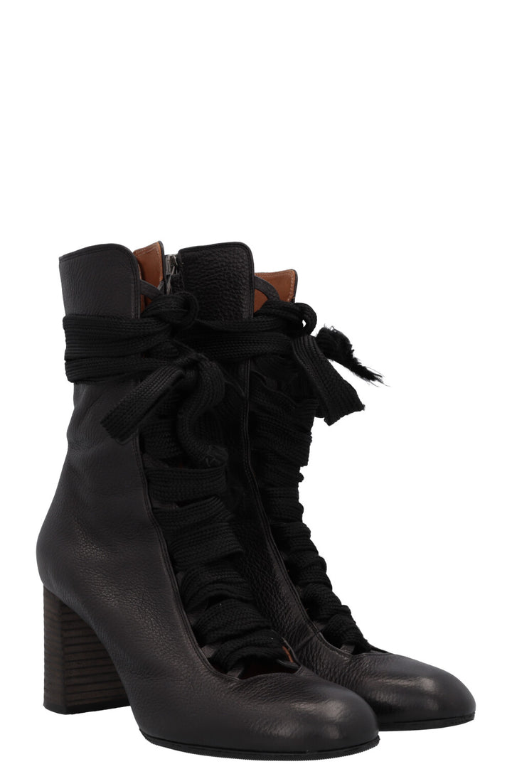 CHLOÉ Harper Lace Up Boots Black