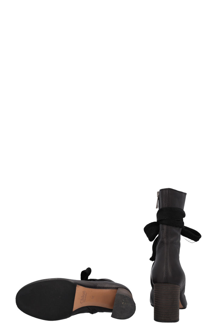 CHLOÉ Harper Lace Up Boots Black