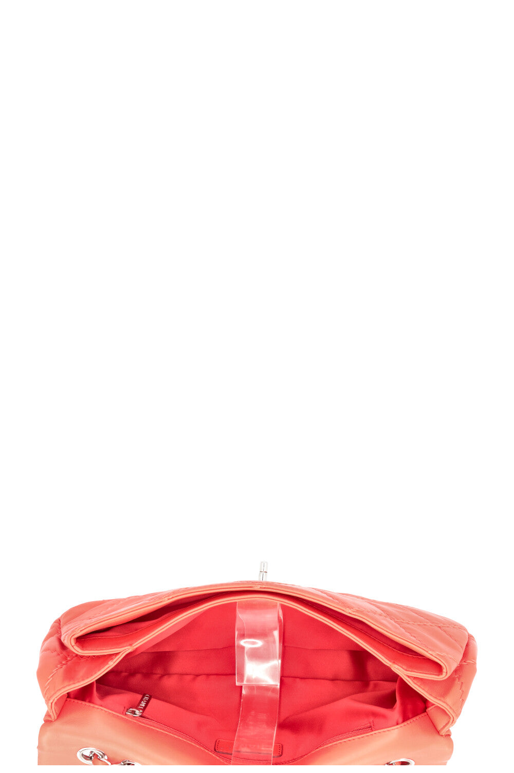CHANEL Stitched Single Flap Red