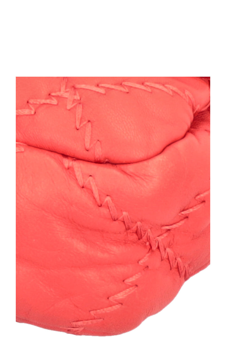 CHANEL Stitched Single Flap Red