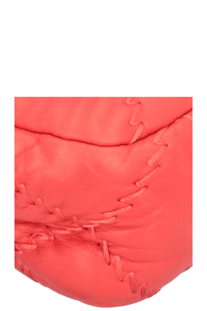 CHANEL Stitched Single Flap Red