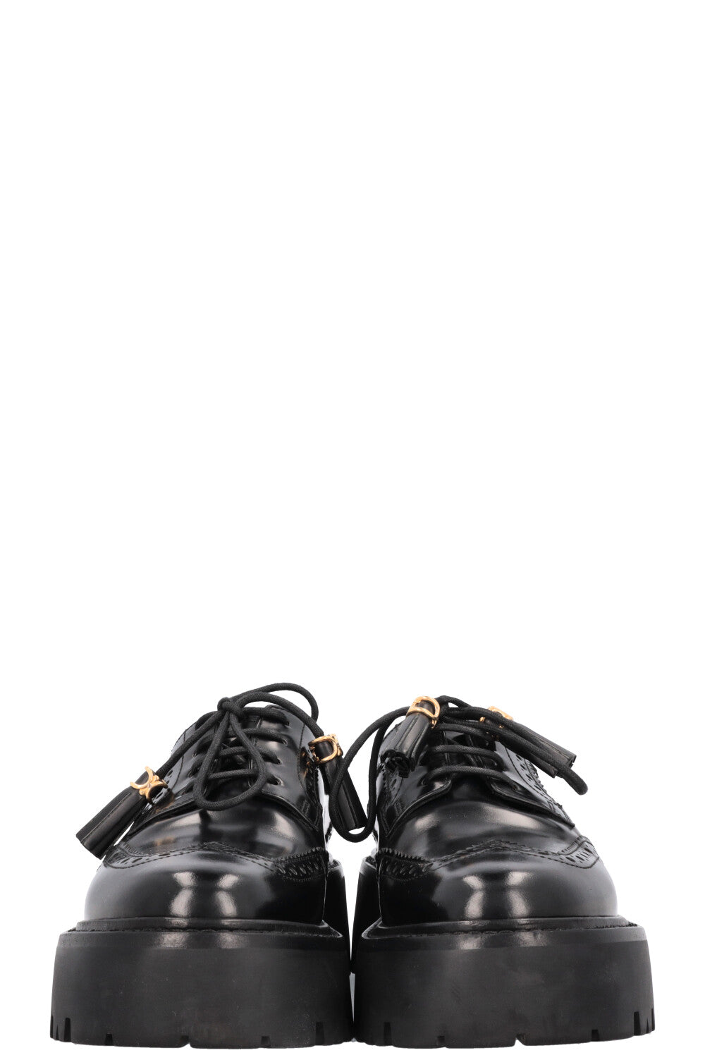 CELINE Triomphe Tassel Budapest Flats Black