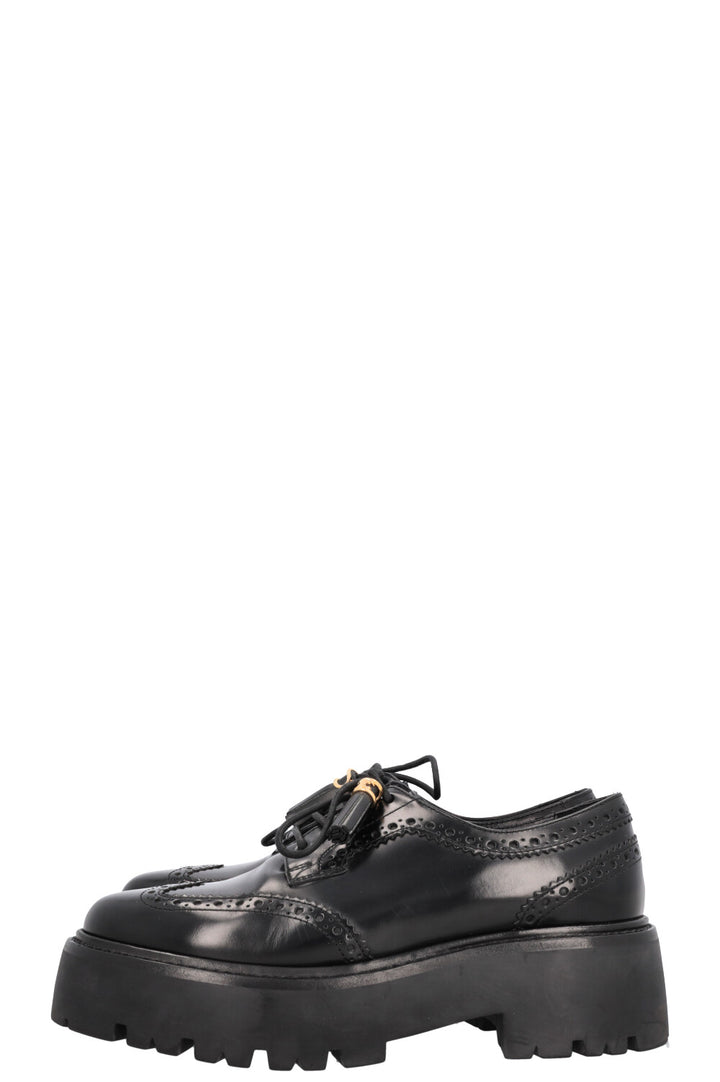 CELINE Triomphe Tassel Budapest Flats Black