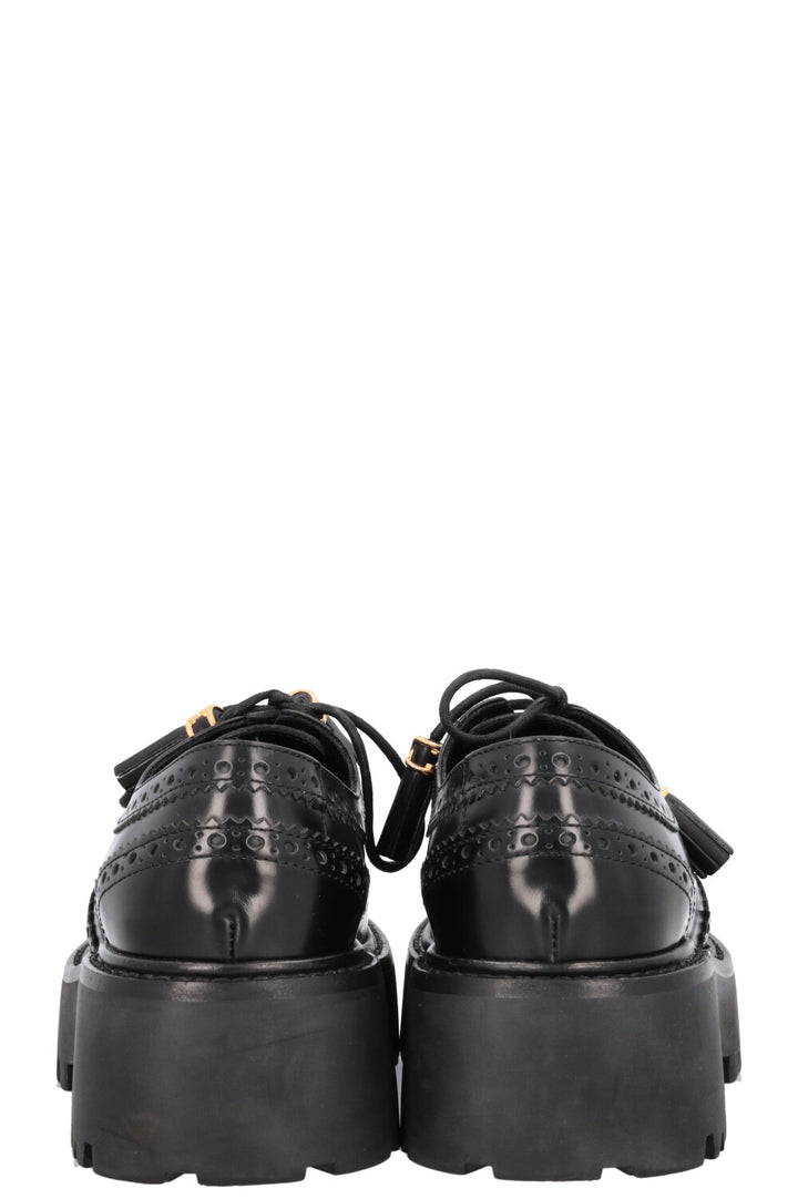 CELINE Triomphe Tassel Budapest Flats Black