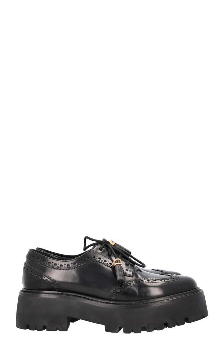 CELINE Triomphe Tassel Budapest Flats Black