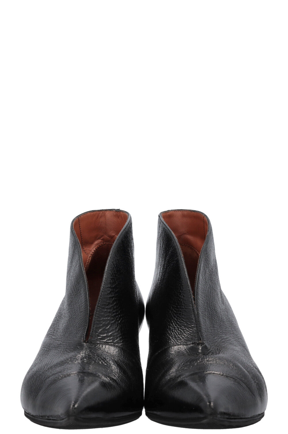 CÉLINE Kitten Heel Ankle Boots Black Patent