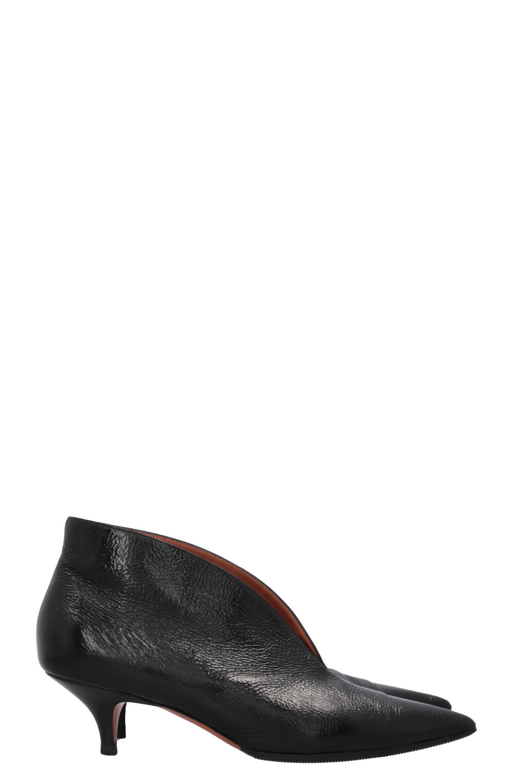 CÉLINE Kitten Heel Ankle Boots Black Patent