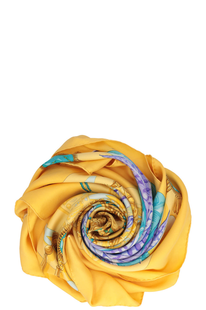 HERMÈS Carré Mexique 90 Silk Yellow