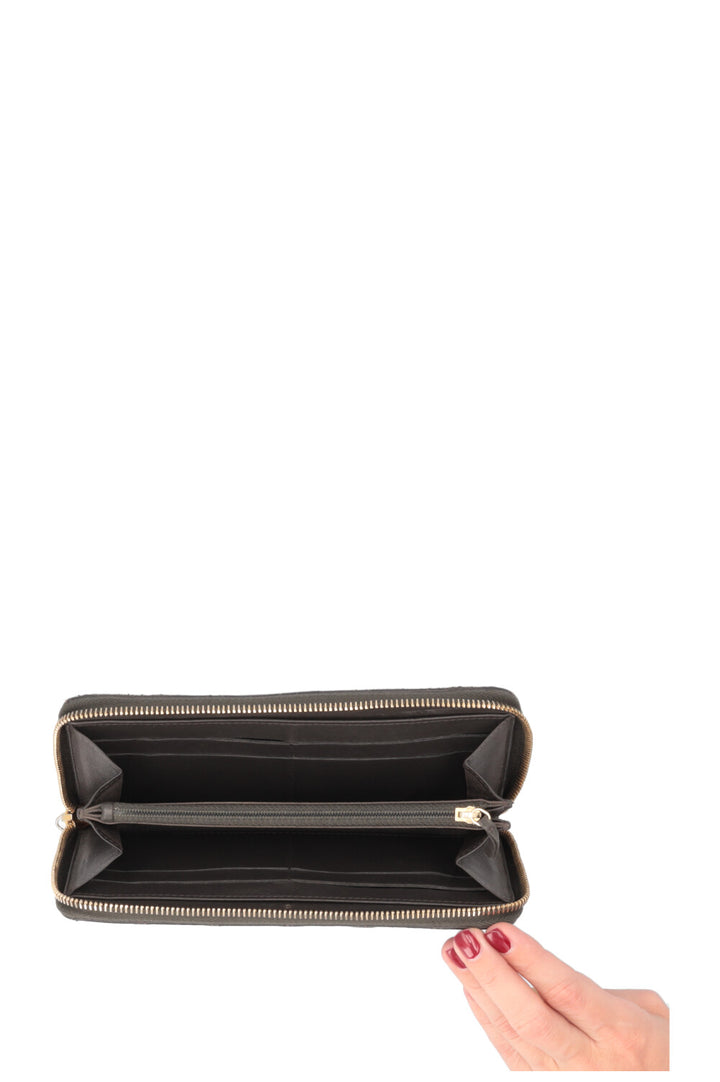 CHANEL Zip Around Wallet Grey