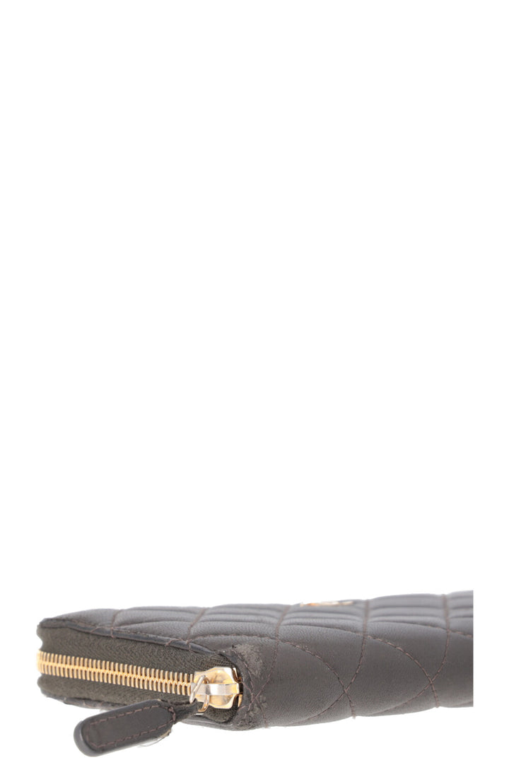 CHANEL Zip Around Wallet Grey