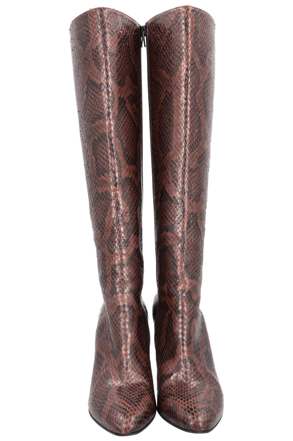 SAINT LAURENT Python Boots Brown