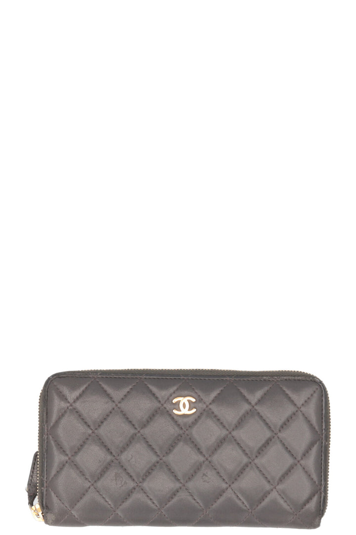 CHANEL Zip Around Wallet Grey