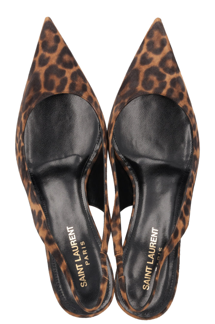 SAINT LAURENT Cherish Slingback Heels Cheetah