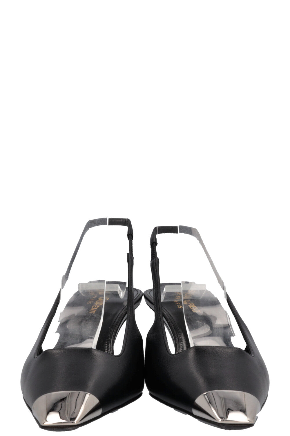 SAINT LAURENT Blade Slingback Kitten Heels Black