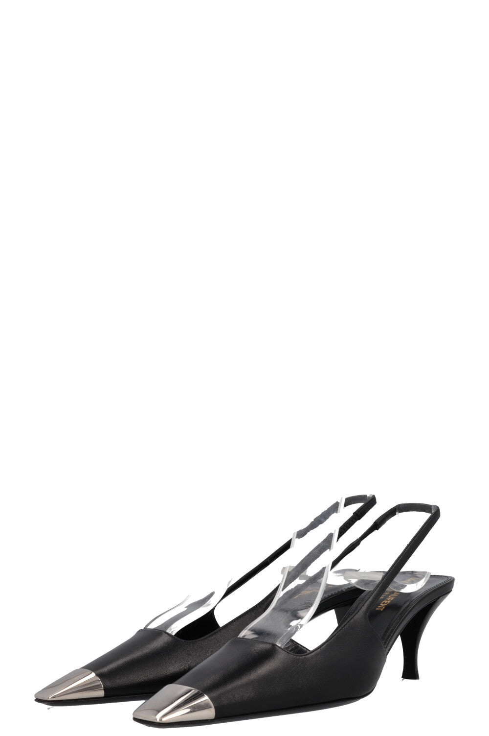 SAINT LAURENT Blade Slingback Kitten Heels Black