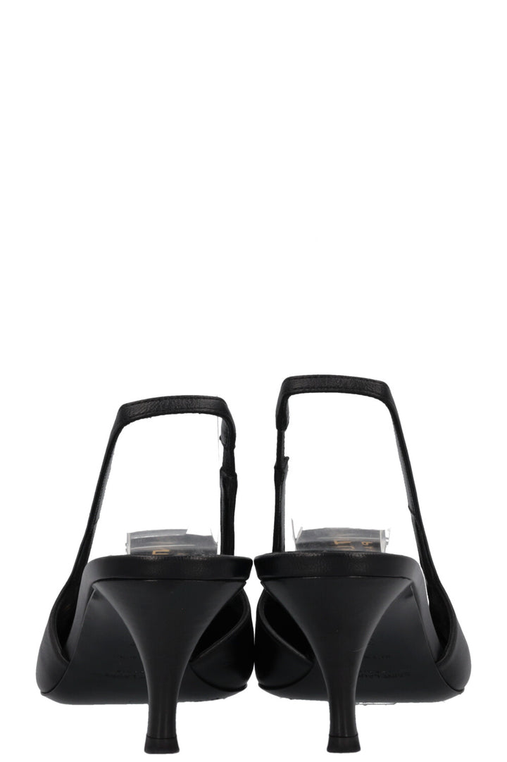 SAINT LAURENT Blade Slingback Kitten Heels Black