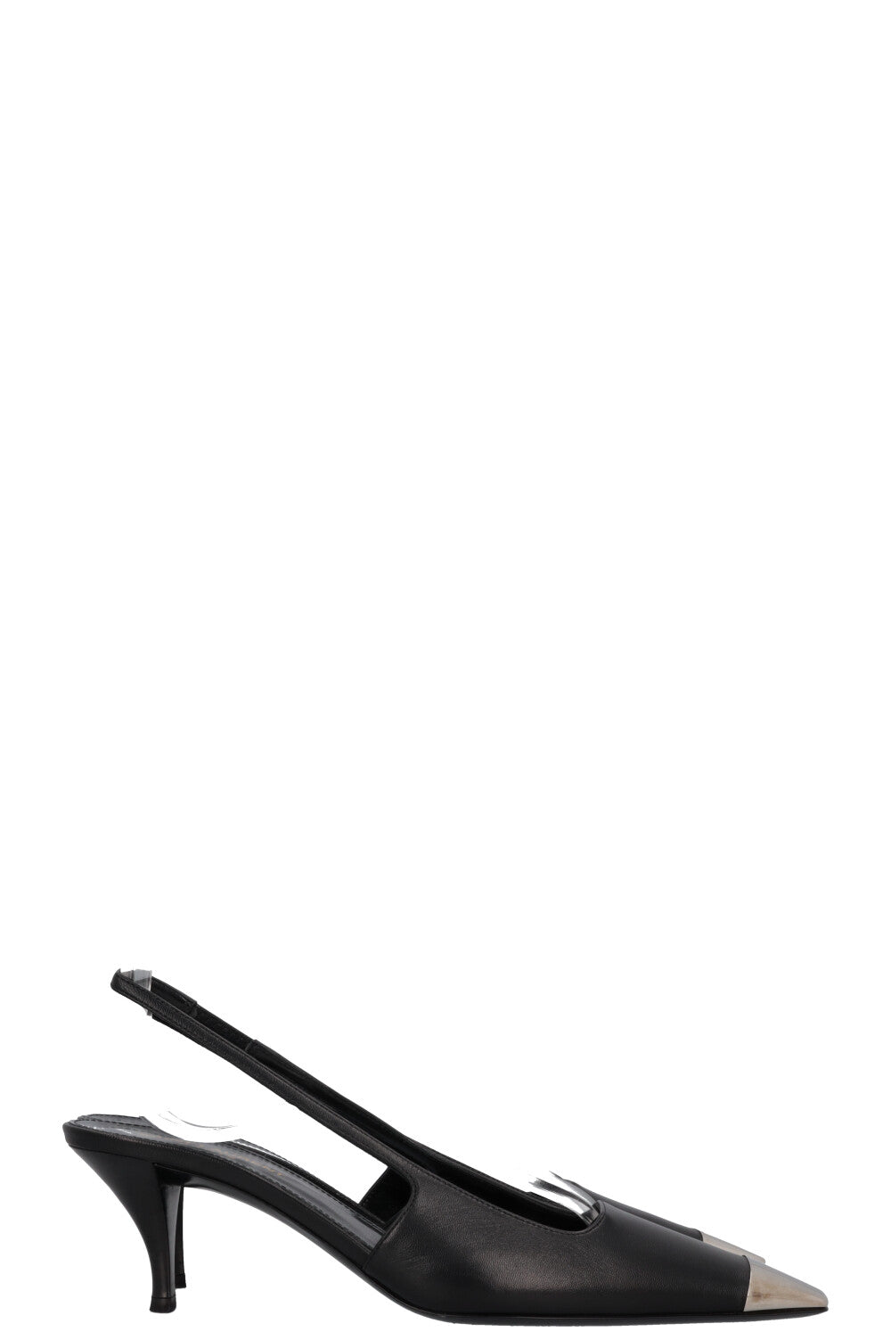 SAINT LAURENT Blade Slingback Kitten Heels Black