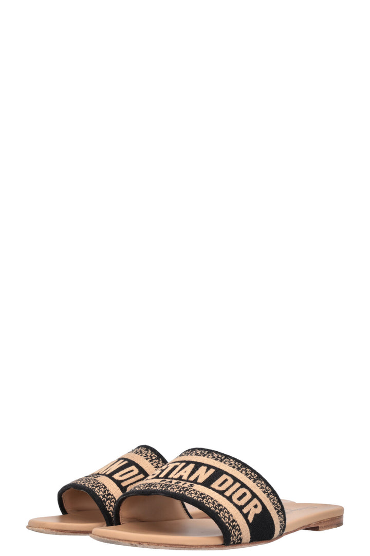 CHRISTIAN DIOR Dway Slides Black Beige