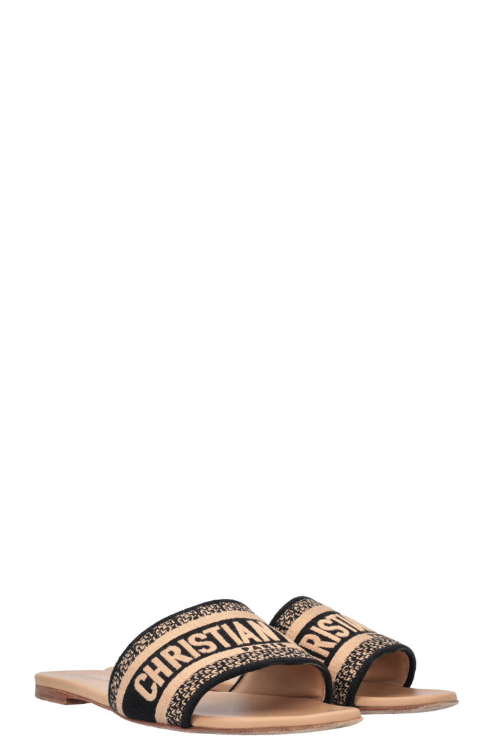 CHRISTIAN DIOR Dway Slides Black Beige