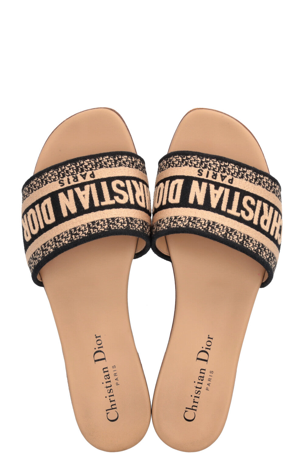 CHRISTIAN DIOR Dway Slides Black Beige