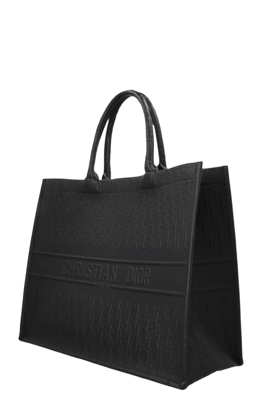 CHRISTIAN DIOR Large Oblique Book Tote Leather Black