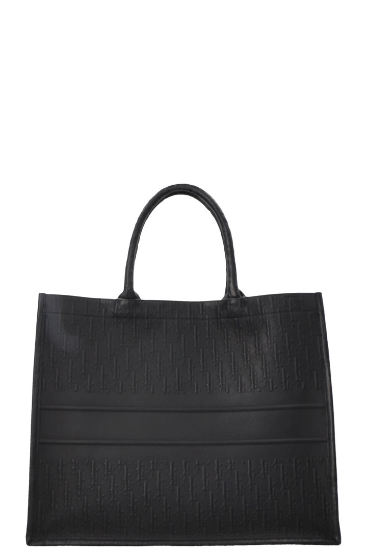 CHRISTIAN DIOR Large Oblique Book Tote Leather Black
