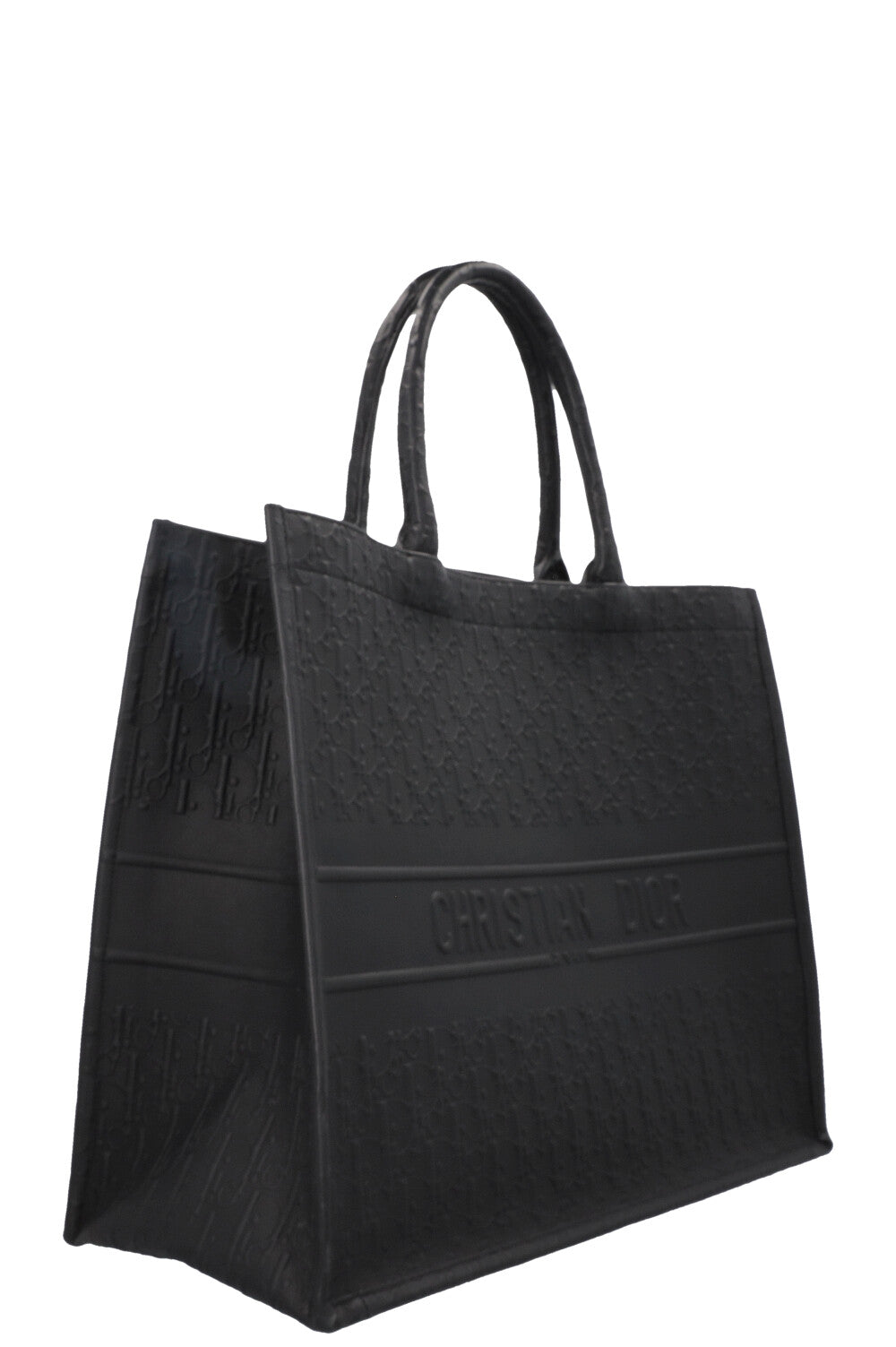 CHRISTIAN DIOR Large Oblique Book Tote Leather Black