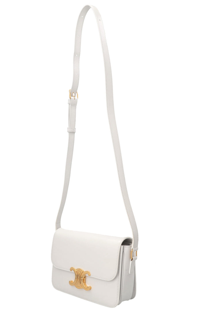 CELINE Teen Triomph Crossbody Bag White