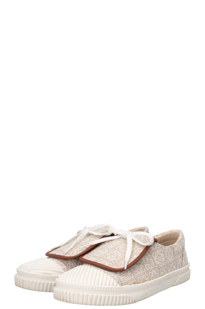 Baskets à rabat LOEWE Anagram en toile ivoire