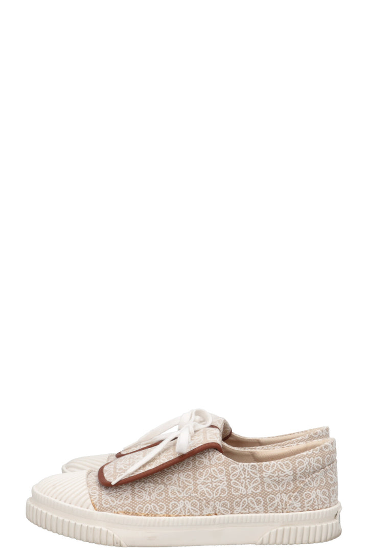 Baskets à rabat LOEWE Anagram en toile ivoire