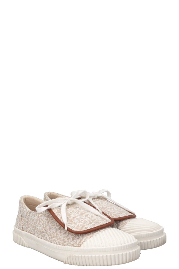 LOEWE Anagram Flap Sneakers Canvas Ivory