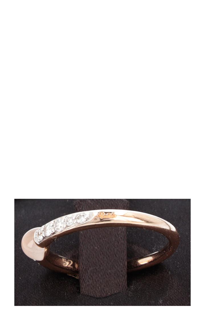 POMELLATO M`ama Non M`ama Ring 18k Yellow Gold Moonstone Diamonds