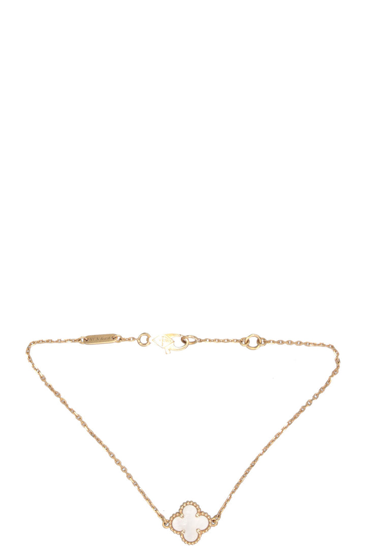 VAN CLEEF &amp; ARPELS Sweet Alhambra Bracelet 18k Yellow Gold MOP