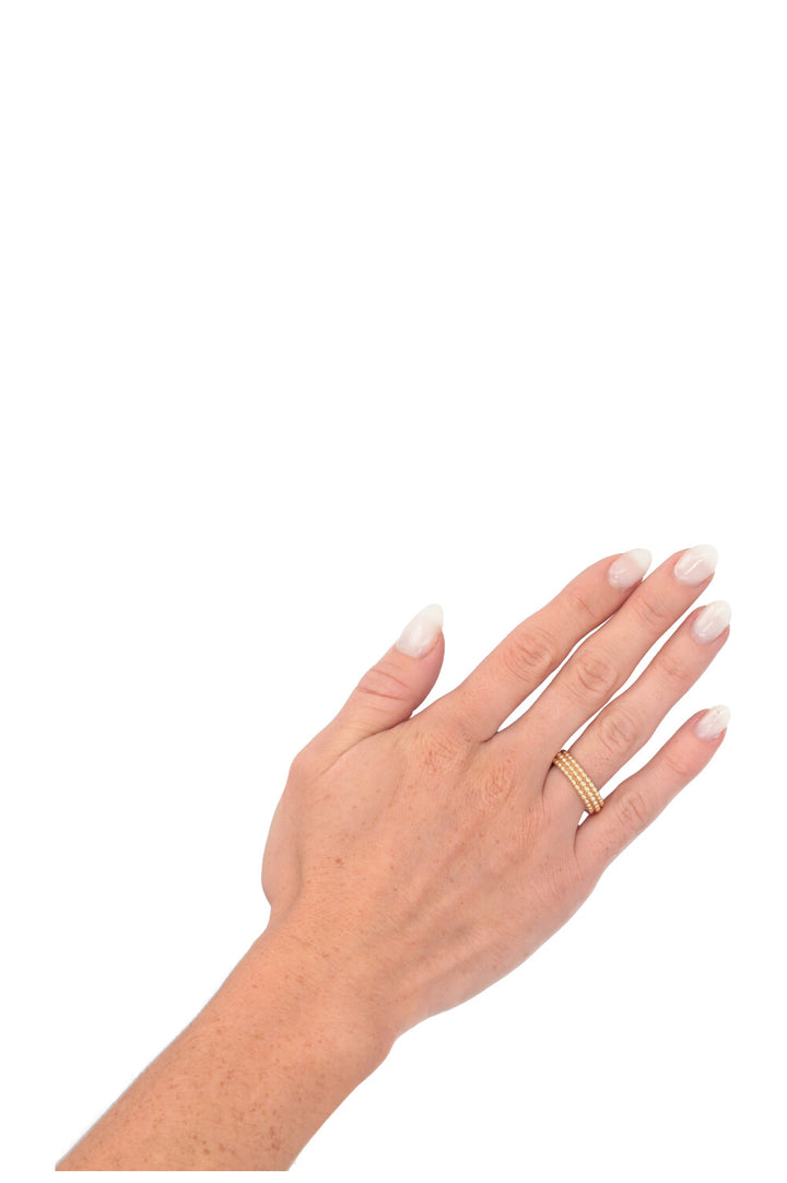VAN CLEEF &amp; ARPELS Ring Perlée Pearls of Gold 3 Row 18k Yellow Gold