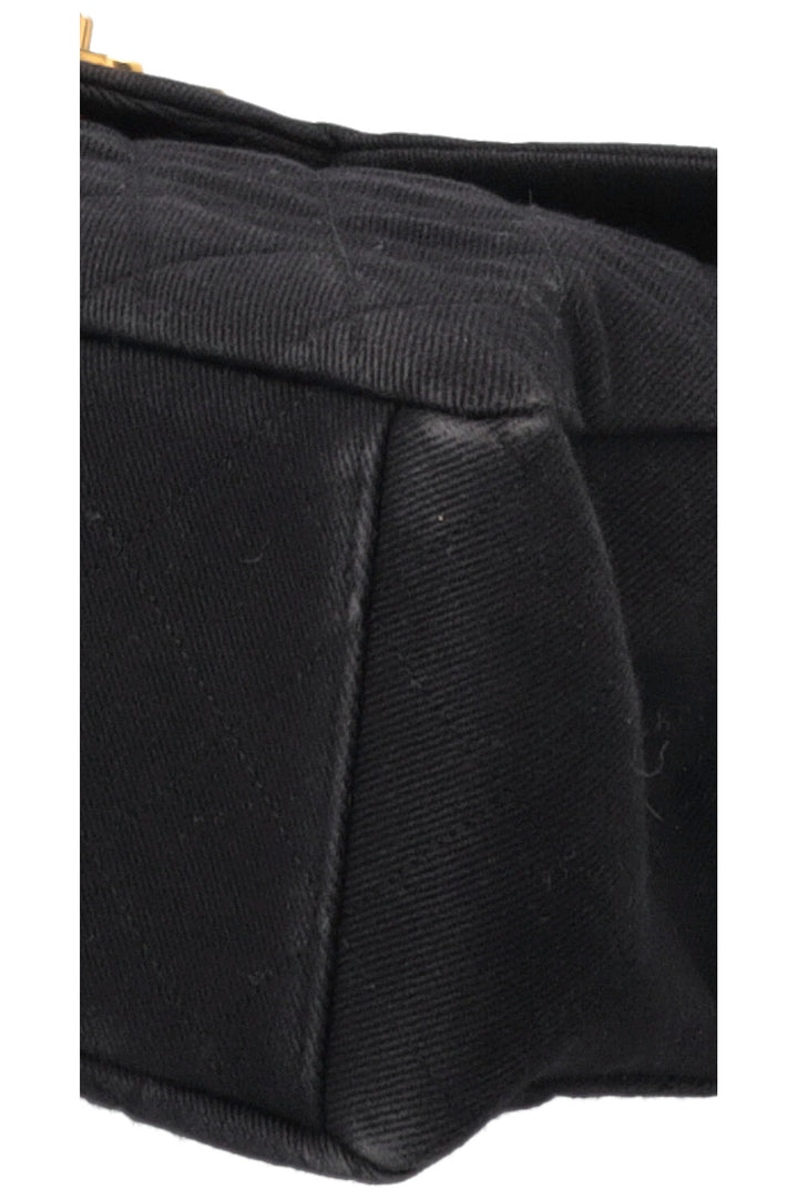 CHANEL Single Flap Bag Maxi Denim Black