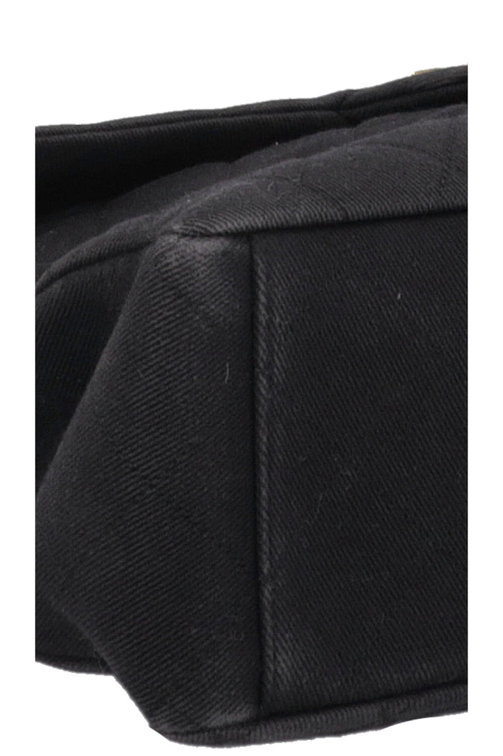 CHANEL Single Flap Bag Maxi Denim Black