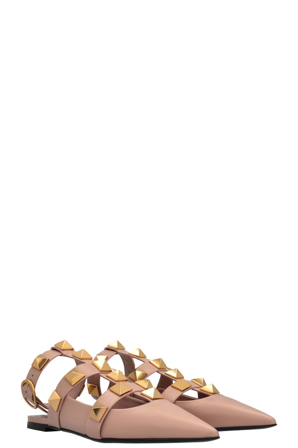 VALENTINO Roman Stud Flats Nude
