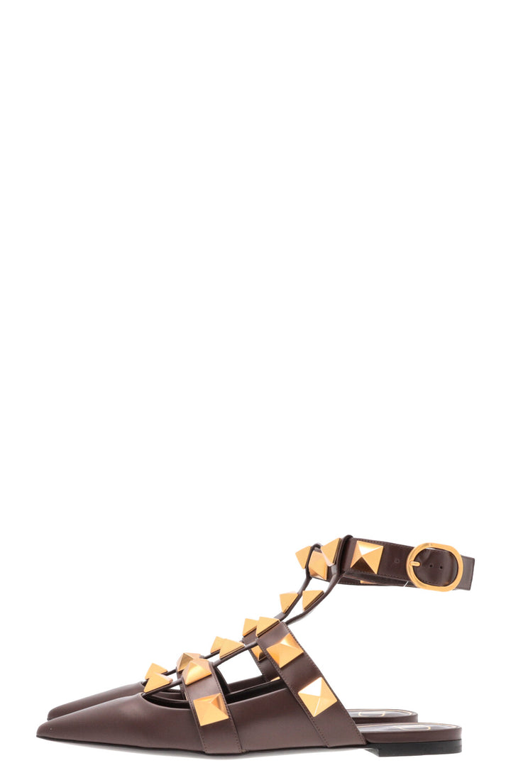 VALENTINO Roman Stud Flats Brown