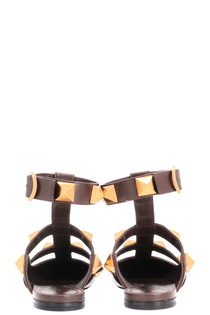 VALENTINO Roman Stud Flats Brown