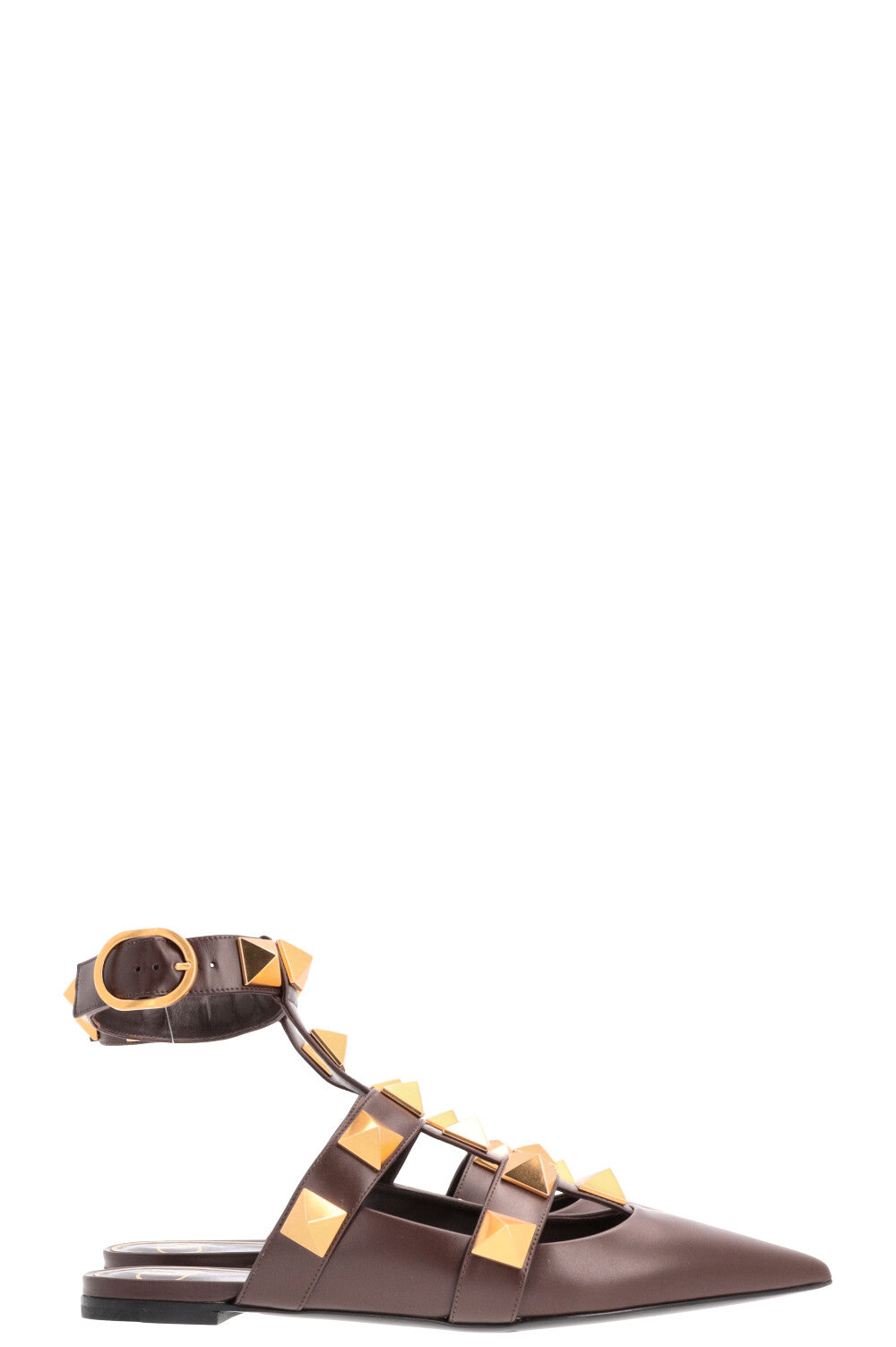 VALENTINO Roman Stud Flats Brown
