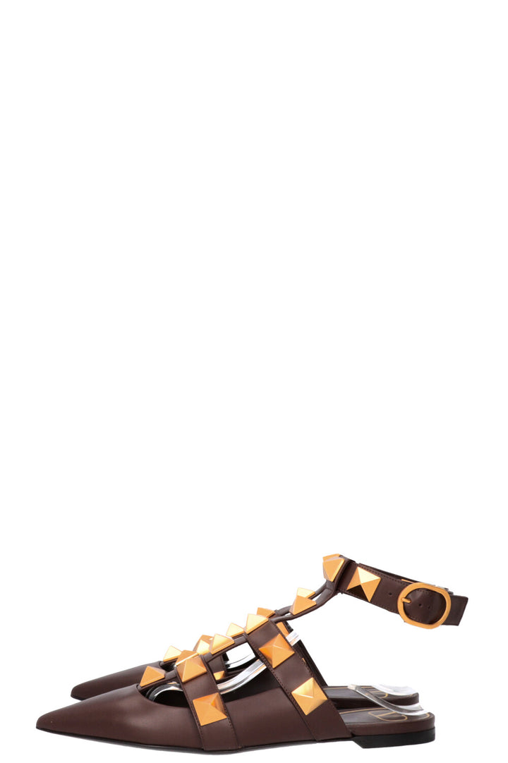 VALENTINO Roman Stud Flats Brown