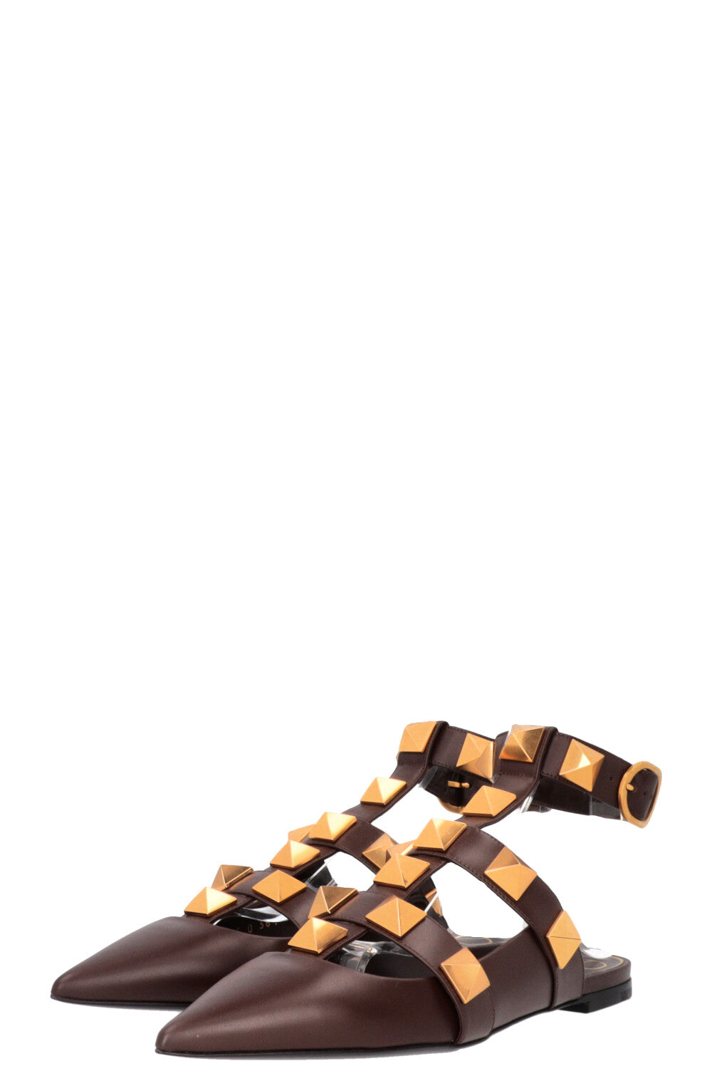 VALENTINO Roman Stud Flats Brown