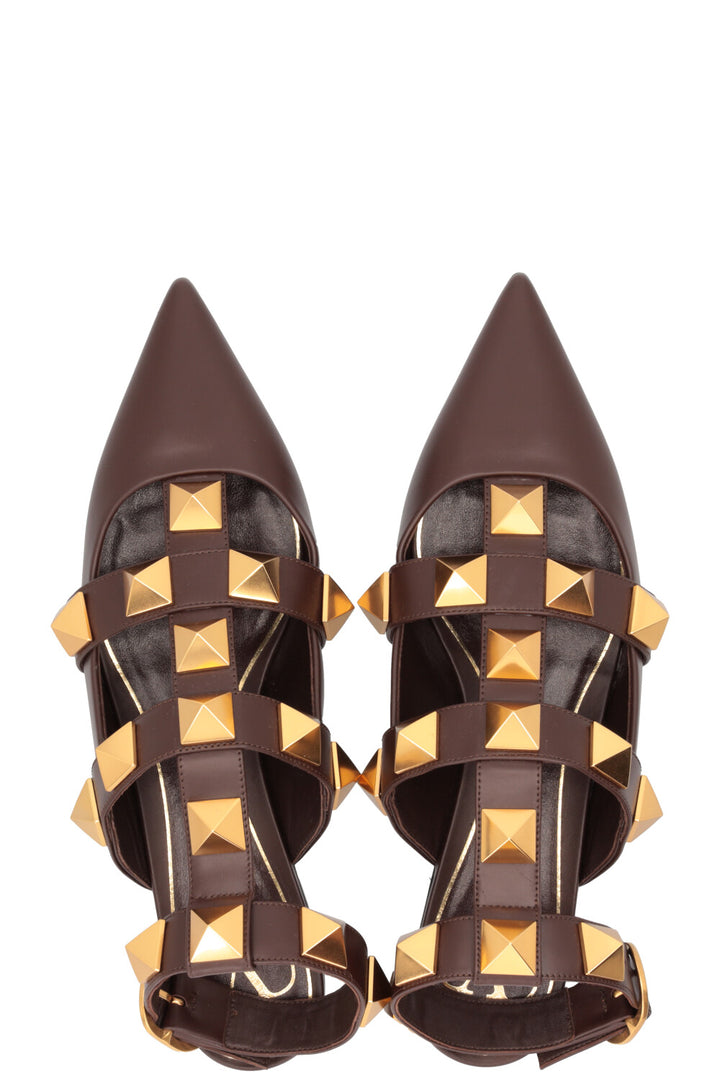 VALENTINO Roman Stud Flats Brown