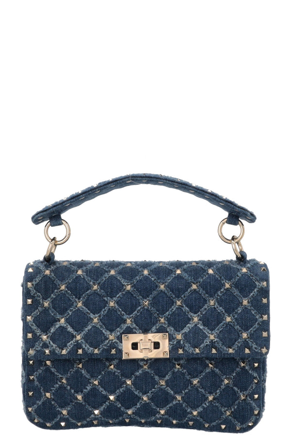VALENTINO Medium Rockstud Spike Crossbody Bag Denim