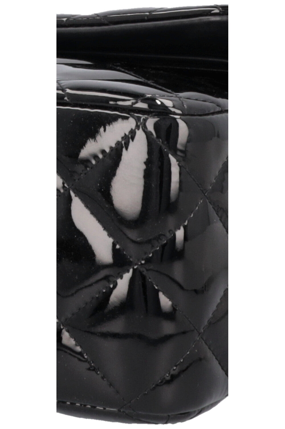 CHANEL Large Double Flap Patent Black
