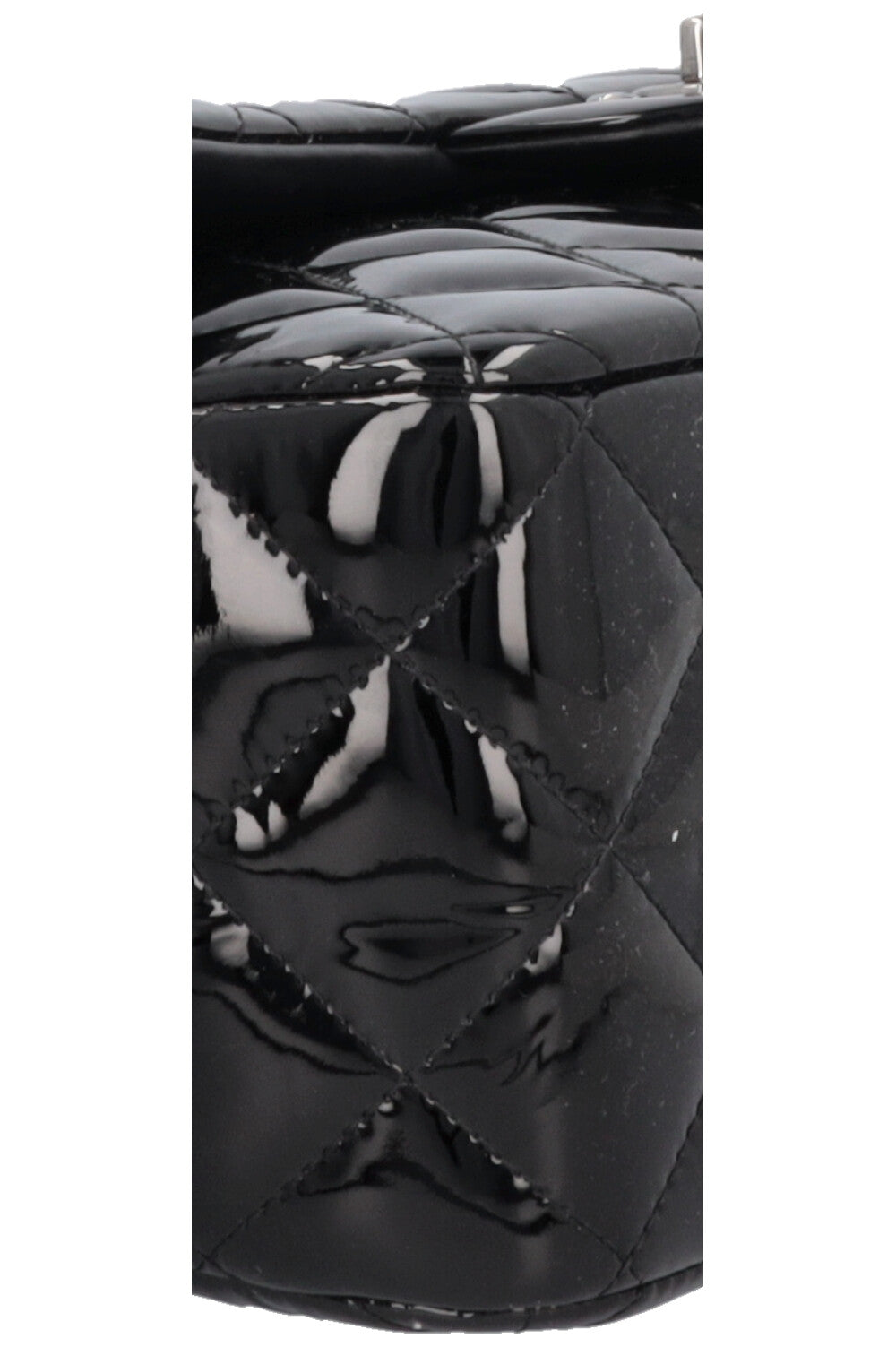 CHANEL Large Double Flap Patent Black
