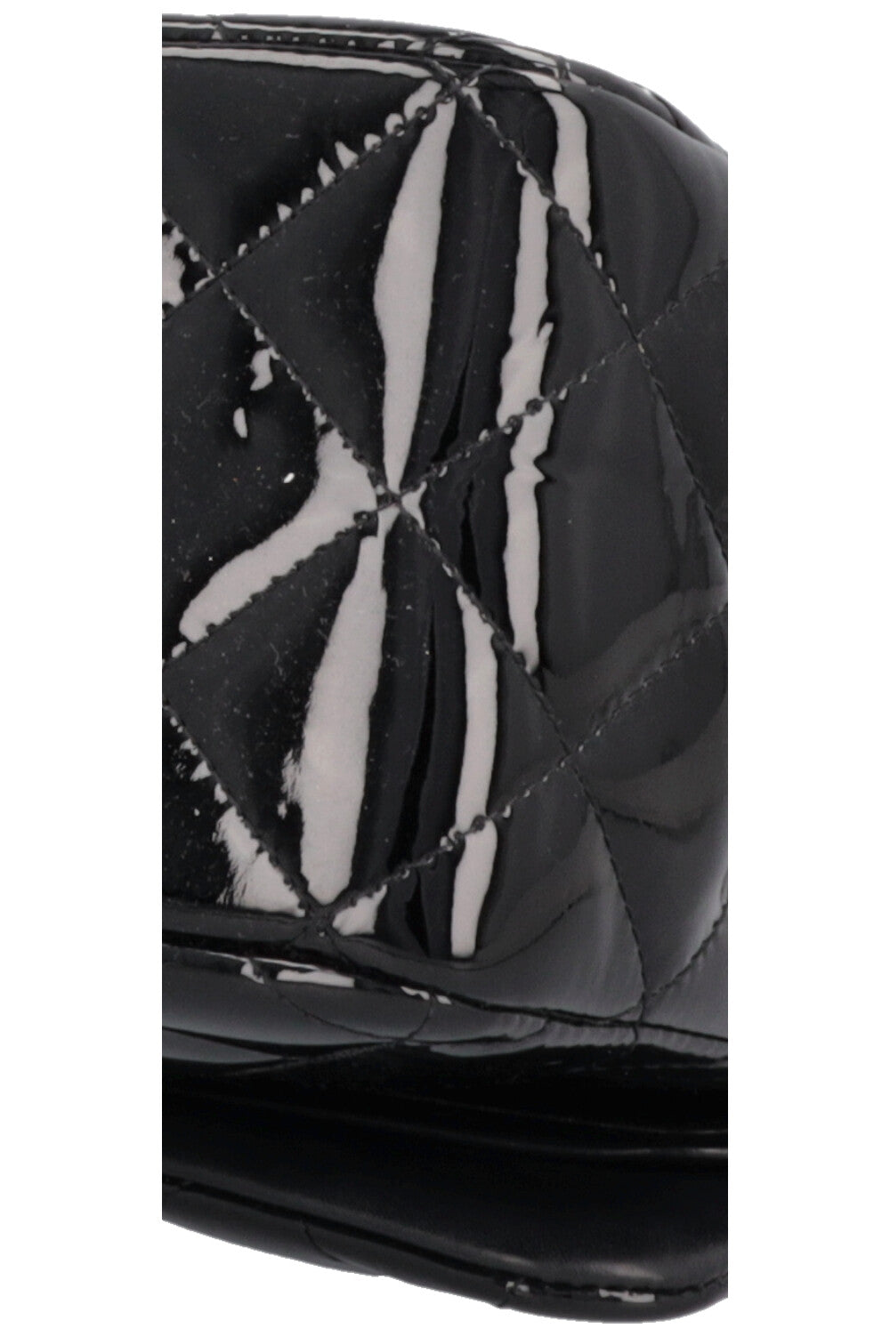 CHANEL Large Double Flap Patent Black